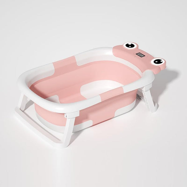 Foldable Baby Bath Tub With Soft Floating Cushion & Thermometer